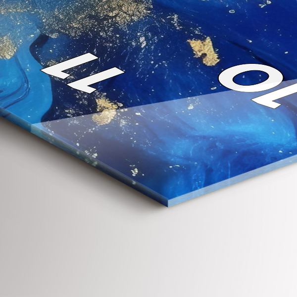 Orologio verticale in vetro Marmo blu