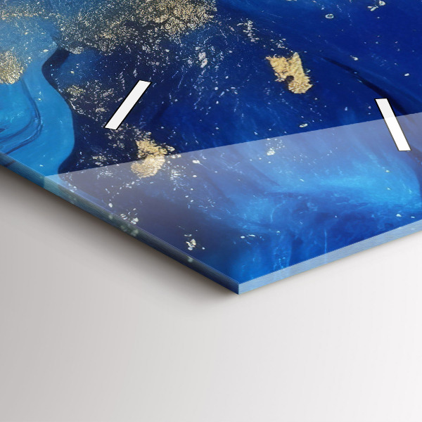 Orologio verticale in vetro Marmo blu