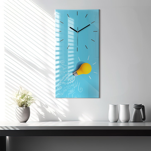Orologio verticale in vetro Disegno della lampadina