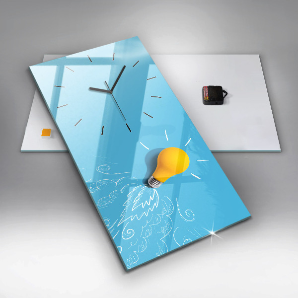 Orologio verticale in vetro Disegno della lampadina