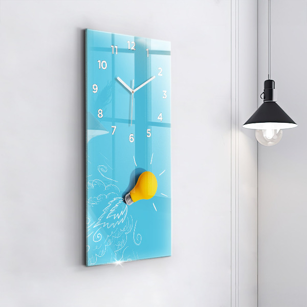 Orologio verticale in vetro Disegno della lampadina