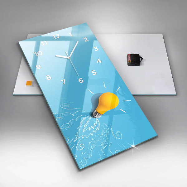 Orologio verticale in vetro Disegno della lampadina