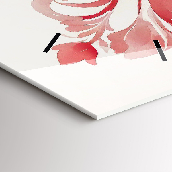 Orologio verticale in vetro Fiori rossi