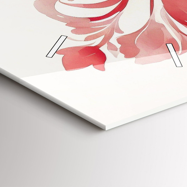 Orologio verticale in vetro Fiori rossi