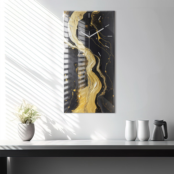 Orologio verticale in vetro Marmo oro