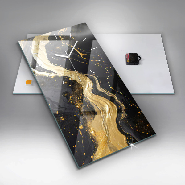 Orologio verticale in vetro Marmo oro