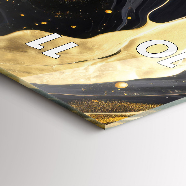 Orologio verticale in vetro Marmo oro