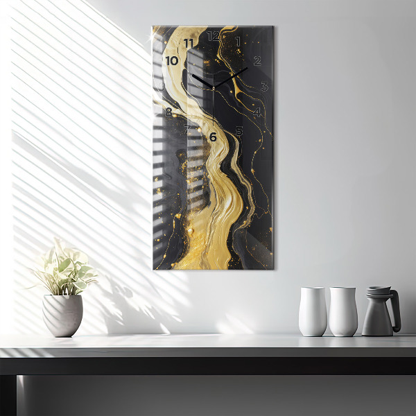 Orologio verticale in vetro Marmo oro