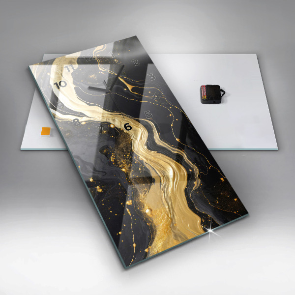 Orologio verticale in vetro Marmo oro