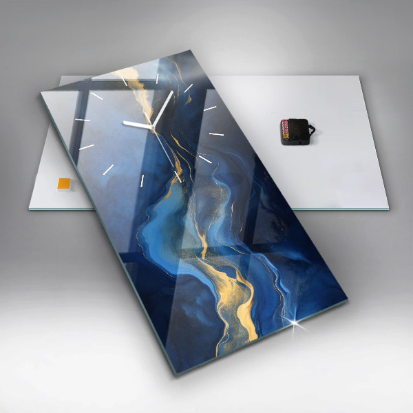 Orologio verticale in vetro Marmo blu