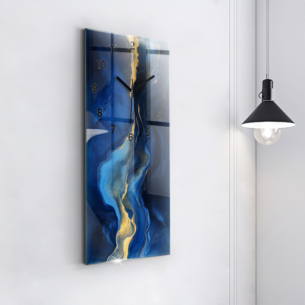 Orologio verticale in vetro Marmo blu