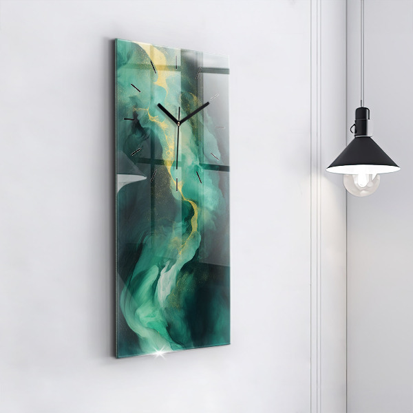 Orologio verticale in vetro Marmo verde