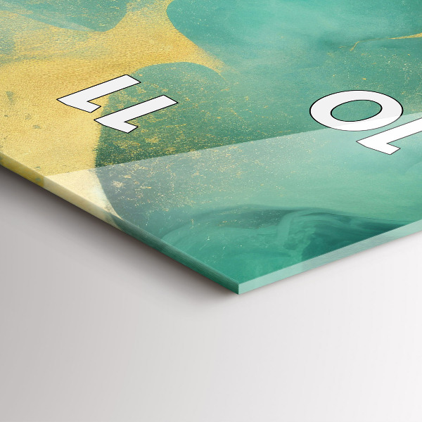 Orologio verticale in vetro Marmo verde