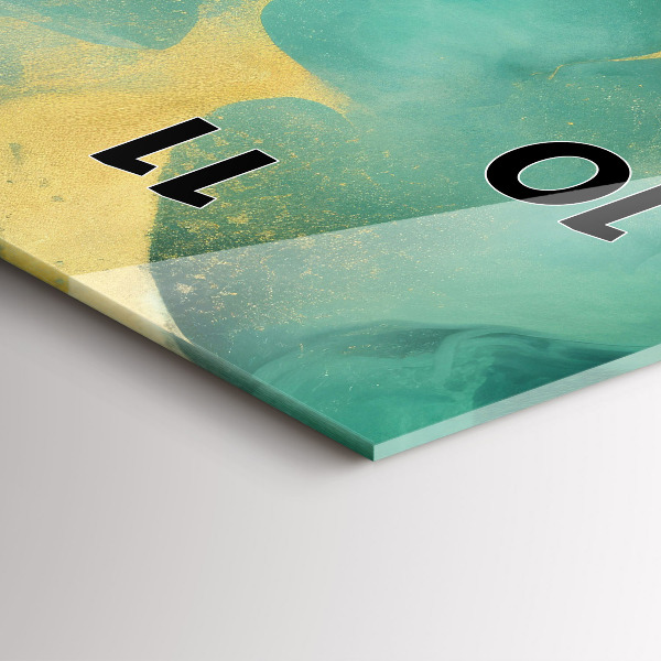 Orologio verticale in vetro Marmo verde