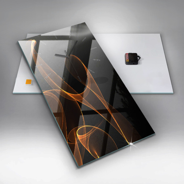 Orologio verticale in vetro Linee arancioni