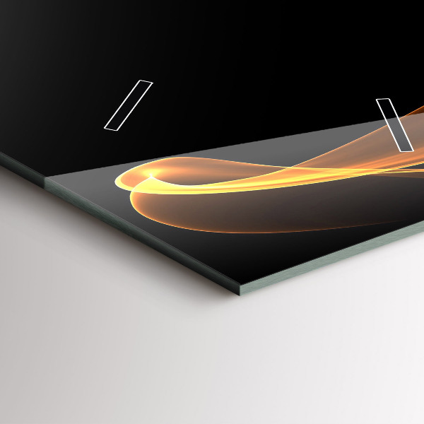 Orologio verticale in vetro Linee arancioni