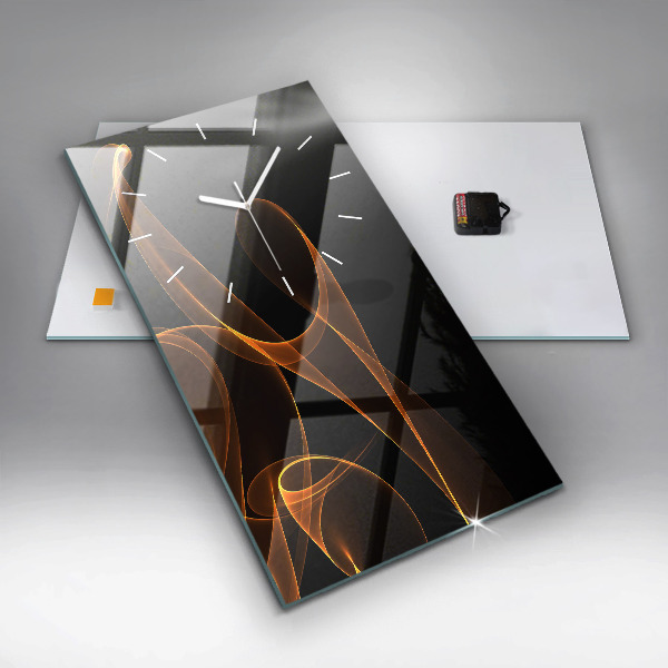 Orologio verticale in vetro Linee arancioni