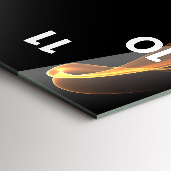 Orologio verticale in vetro Linee arancioni