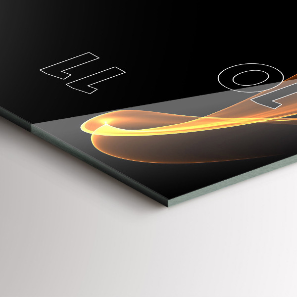 Orologio verticale in vetro Linee arancioni