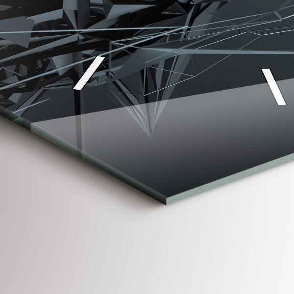 Orologio verticale in vetro Astrazione nera