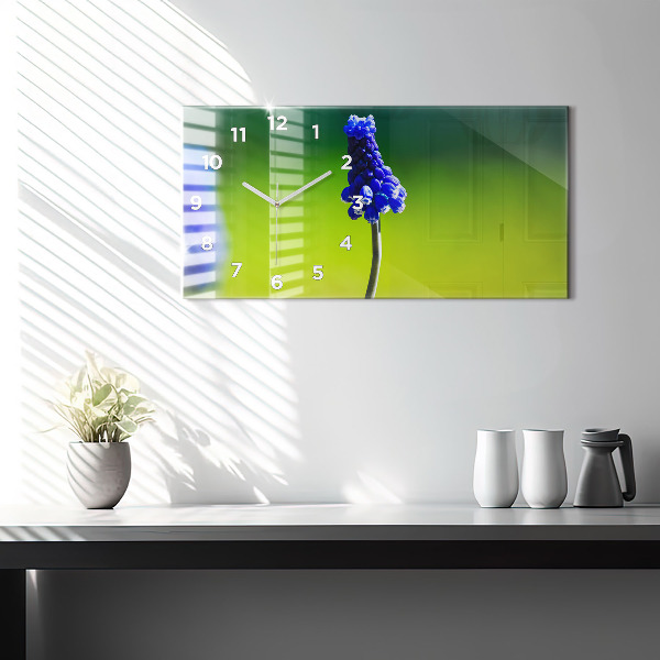 Orologio rettangolare Fiori blu