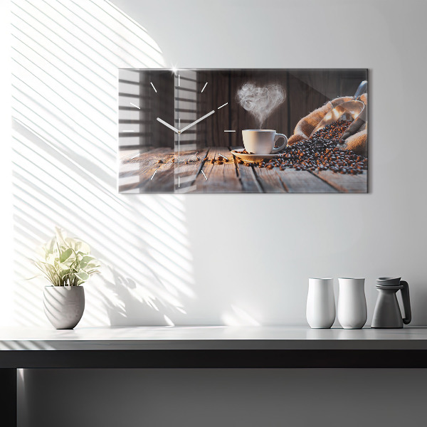 Orologio rettangolare Una tazza di caffè