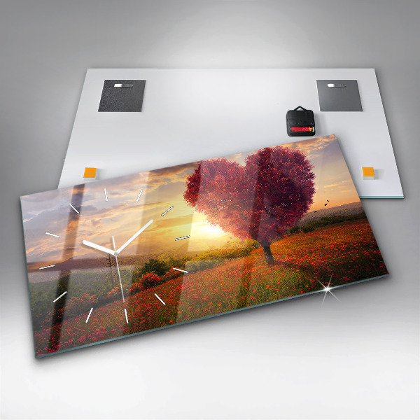 Orologio rettangolare Albero del cuore dell'amore