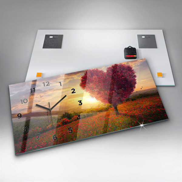 Orologio rettangolare Albero del cuore dell'amore