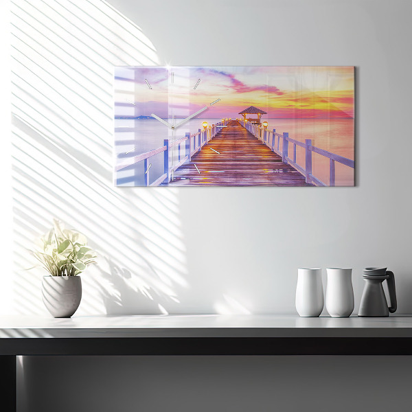 Orologio rettangolare Il ponte del porto di sera