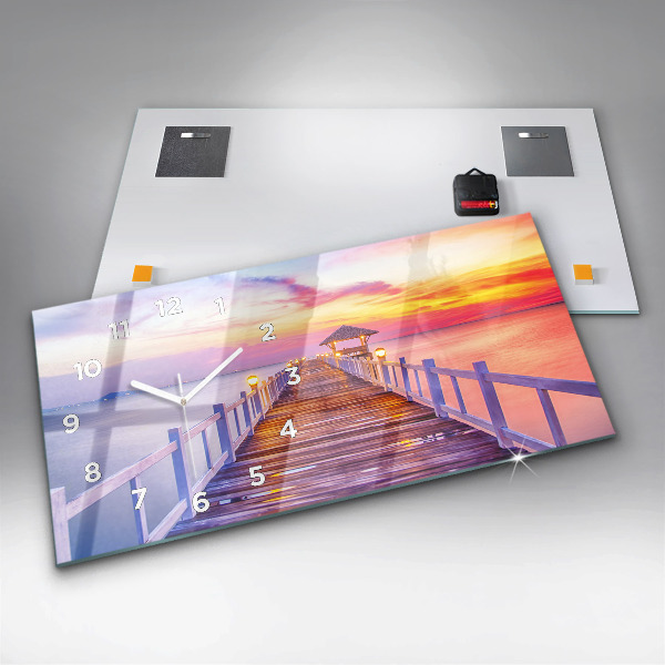 Orologio rettangolare Il ponte del porto di sera