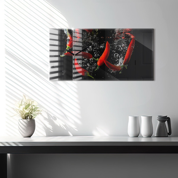 Orologio rettangolare Peperoni in acqua