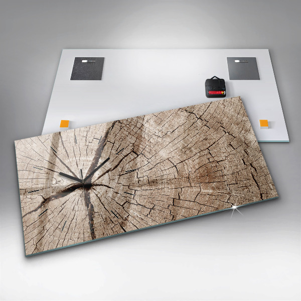 Orologio rettangolare Vecchio ceppo di legno