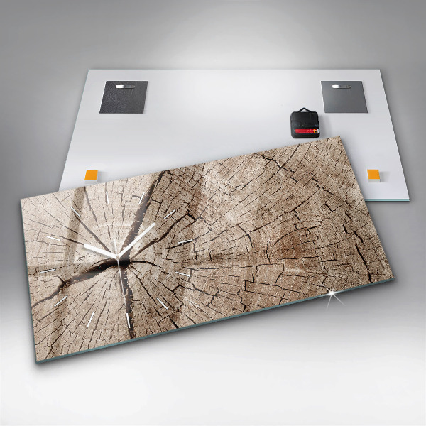 Orologio rettangolare Vecchio ceppo di legno