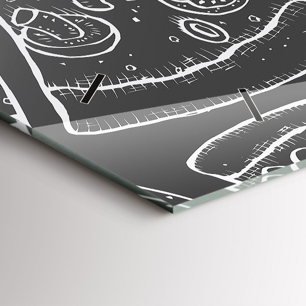 Orologio rettangolare Pizza dipinta