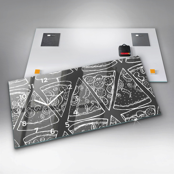 Orologio rettangolare Pizza dipinta