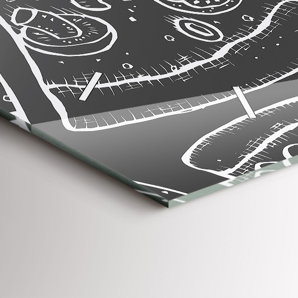 Orologio rettangolare Pizza dipinta