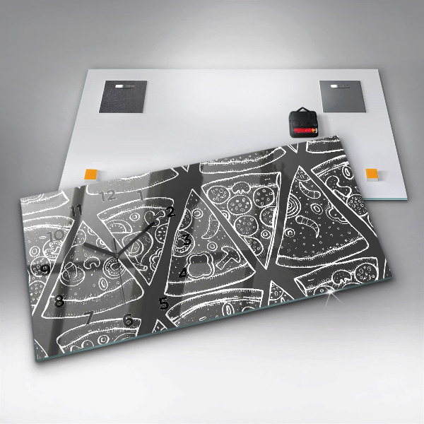 Orologio rettangolare Pizza dipinta