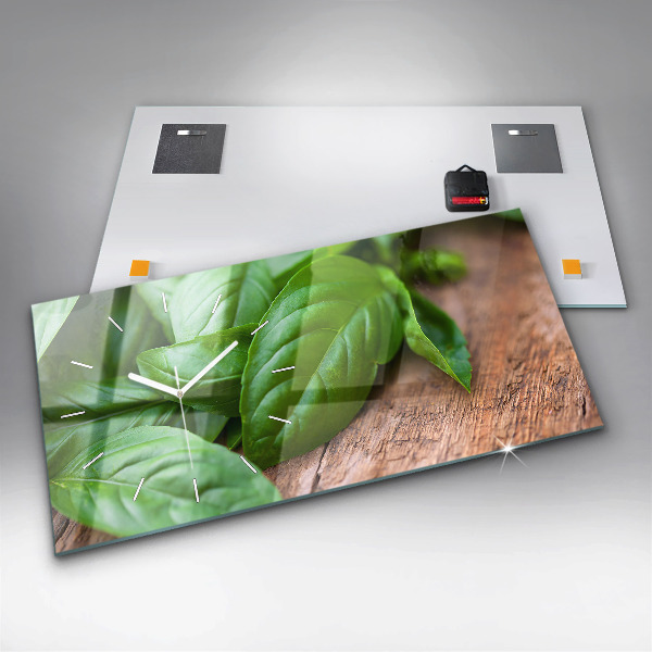 Orologio rettangolare Foglie di basilico