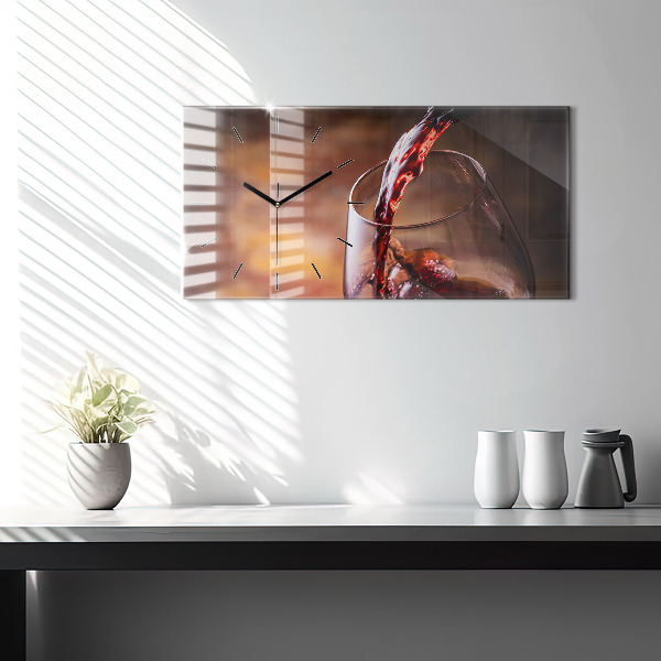 Orologio rettangolare Un bicchiere di vino