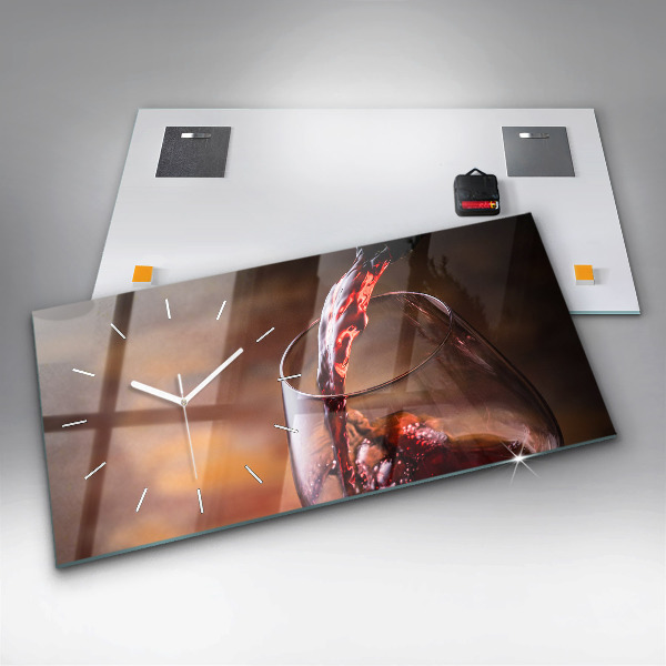 Orologio rettangolare Un bicchiere di vino