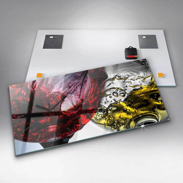 Orologio rettangolare Bicchieri di vino