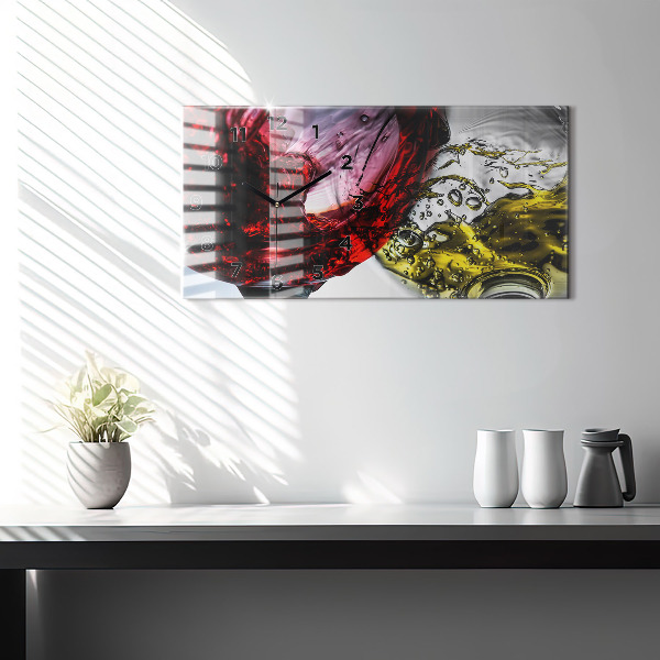 Orologio rettangolare Bicchieri di vino