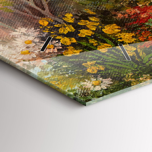 Orologio rettangolare Composizione dell'olio nella foresta