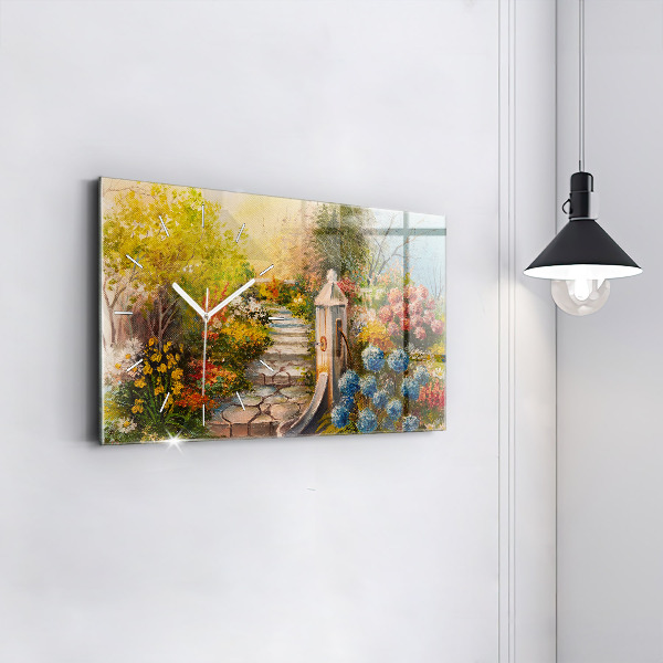 Orologio rettangolare Composizione dell'olio nella foresta