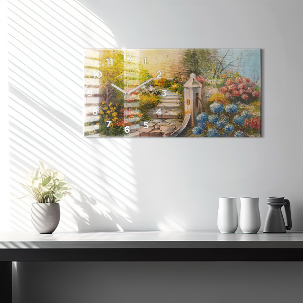 Orologio rettangolare Composizione dell'olio nella foresta