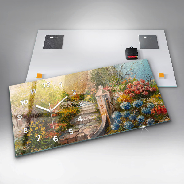 Orologio rettangolare Composizione dell'olio nella foresta