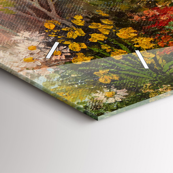 Orologio rettangolare Composizione dell'olio nella foresta