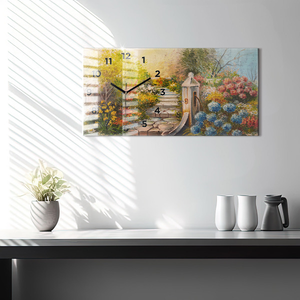 Orologio rettangolare Composizione dell'olio nella foresta