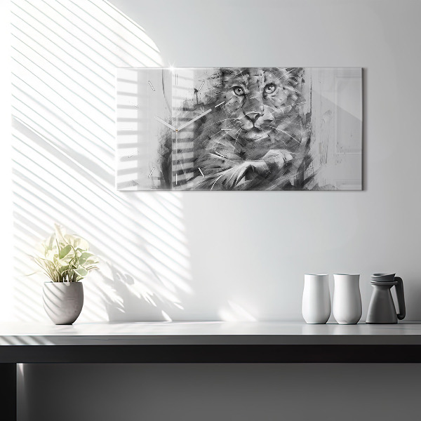 Orologio rettangolare Leone dipinto