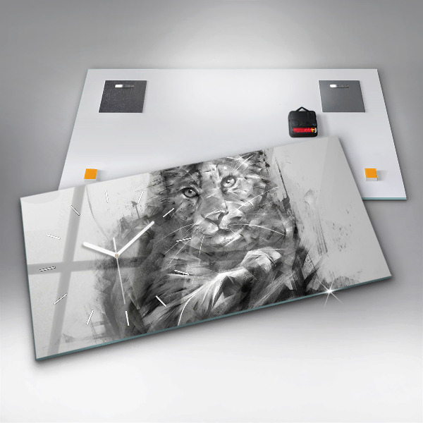 Orologio rettangolare Leone dipinto